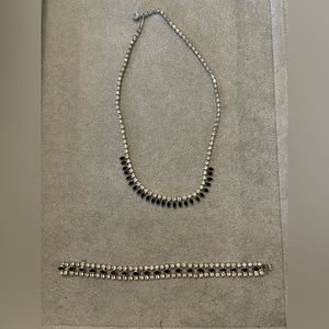 Rhinestone necklace and earrings